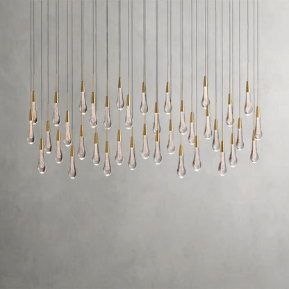 60" / Brass Soltaire Linear Chandelier 37", 50", 60", 70"