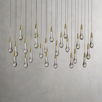 50" / Brass Soltaire Linear Chandelier 37", 50", 60", 70"