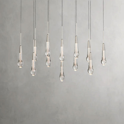 37" / Nickle Soltaire Linear Chandelier 37", 50", 60", 70"