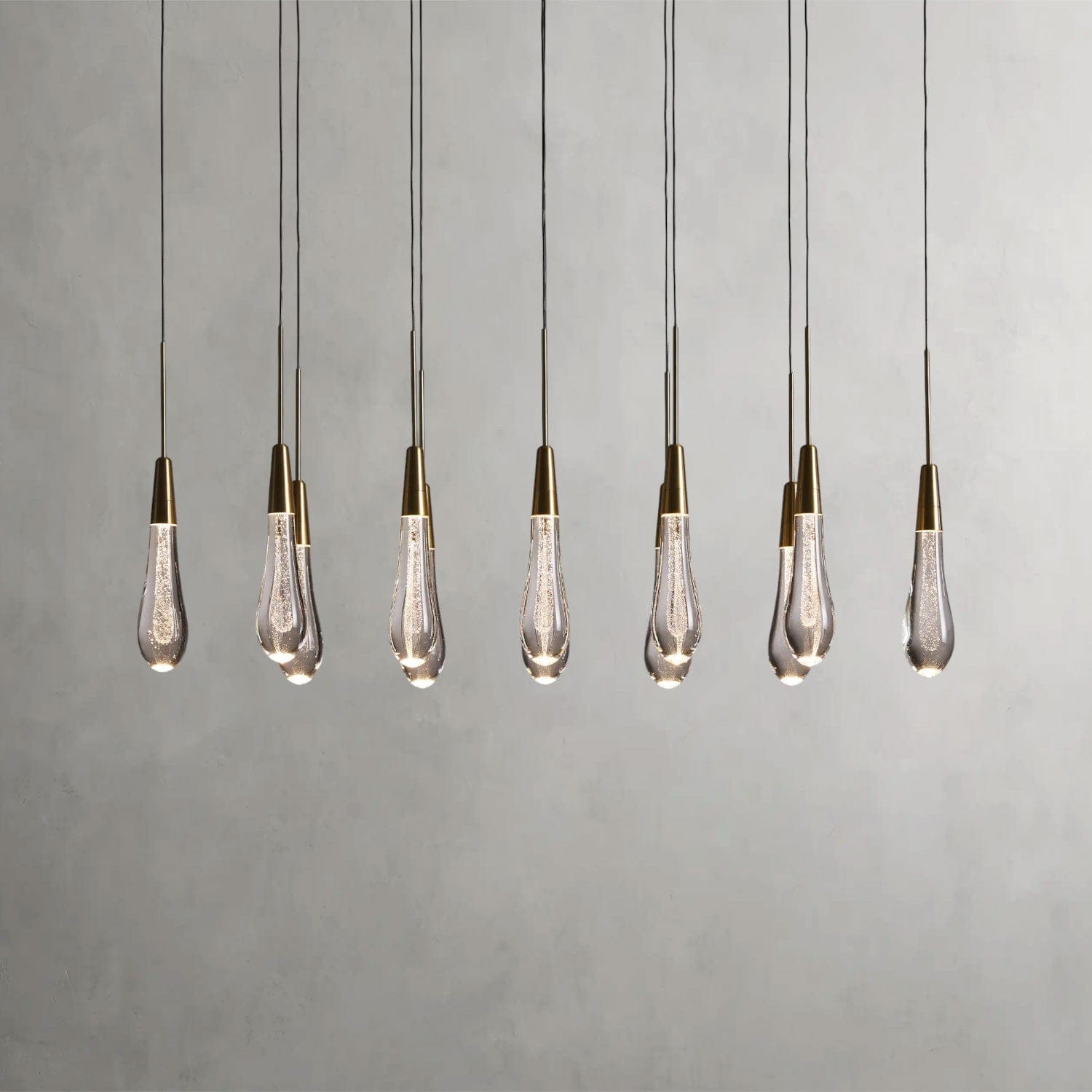 37" / Brass Soltaire Linear Chandelier 37", 50", 60", 70"