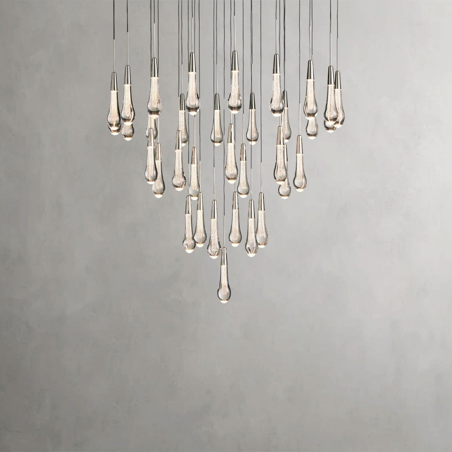 36" / Nickle Soltaire Round Chandelier 17", 24", 36", 58"