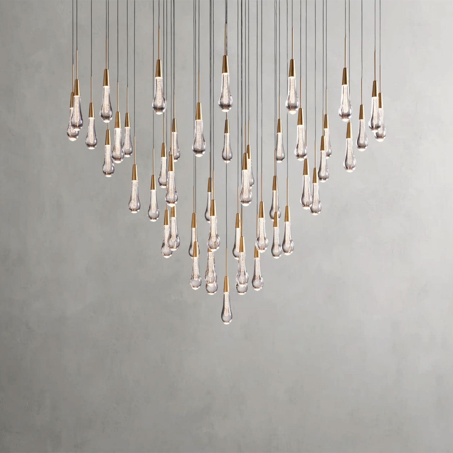 58" / Brass Soltaire Round Chandelier 17", 24", 36", 58"