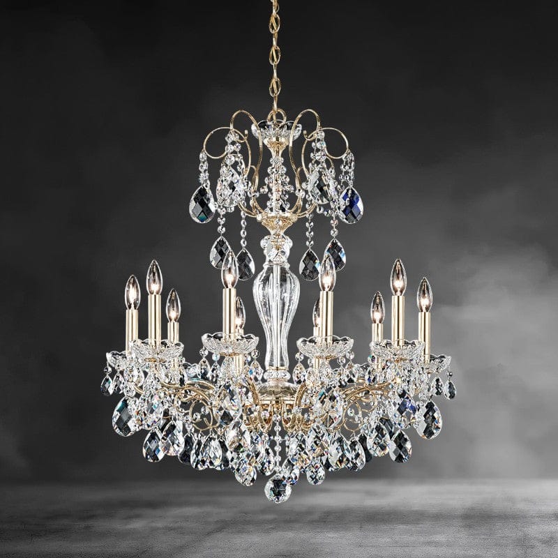 Brass / Clear Heritage Crystal Sonatina Crystal Chandelier 25"