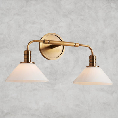 Brass / Milk Theron Double Sconce