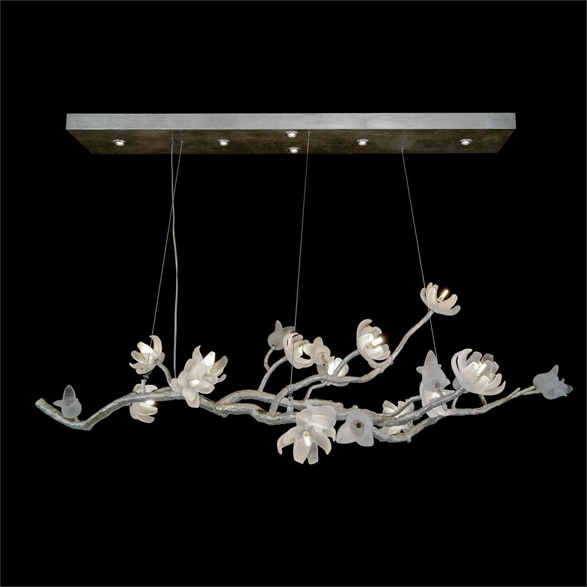 Tulip Glass Oblong Nineteen-Light Chandelier