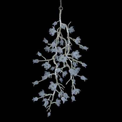 Tulip Glass Silver Leaf Vertical Twenty-One Light Chandelier