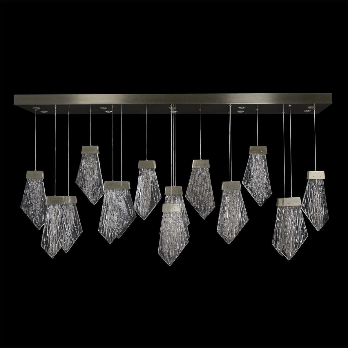 Twenty-Seven-Light Horizontal Chandelier, Nickel