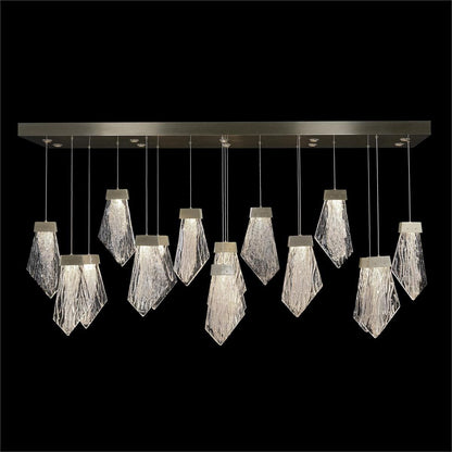 Twenty-Seven-Light Horizontal Chandelier, Nickel