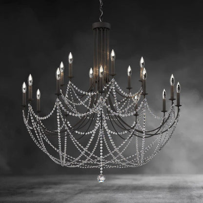 Black Verdan Half Circle Chandelier 43"