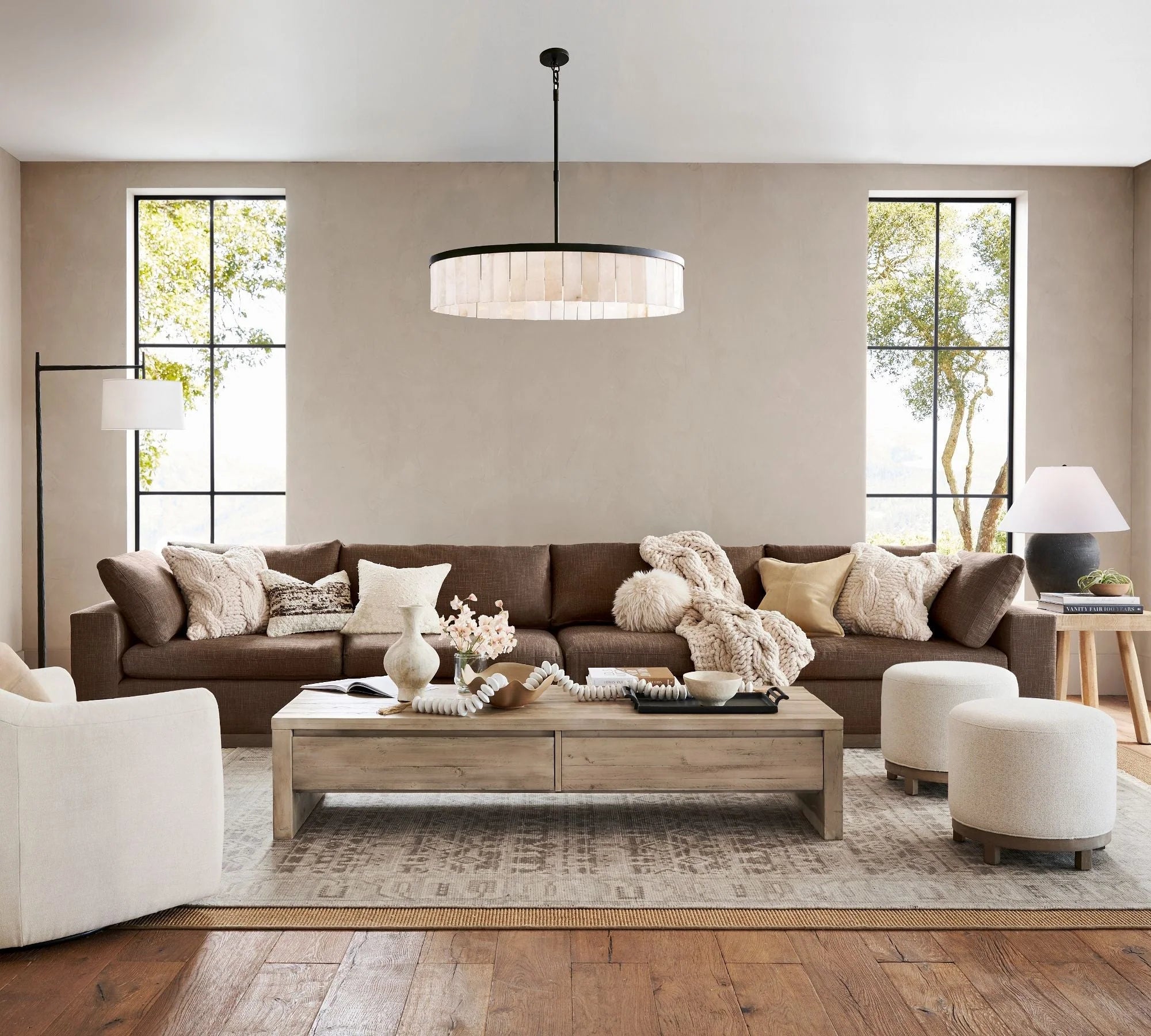 Widham One-Tire Round Alabaster Chandelier