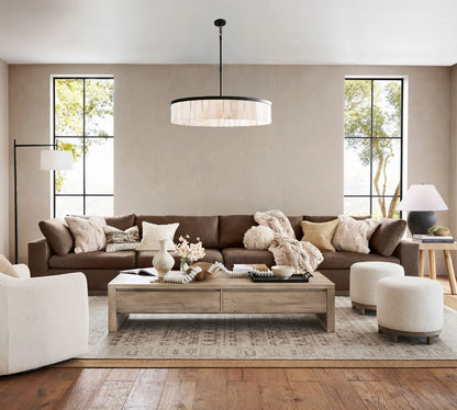 Widham One-Tire Round Alabaster Chandelier