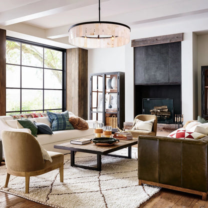 Widham One-Tire Round Alabaster Chandelier